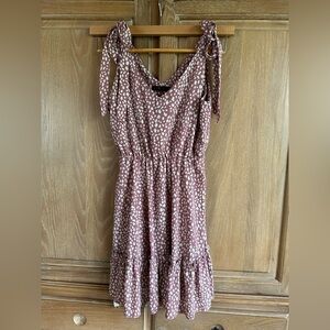 SHEIN Pink Polka Dot Midi Dress